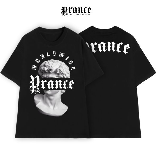 Áo Thun Đen Nam Nữ PRANCE S004 Tượng Thần Hy Lạp Local Brand Chất Liệu Cotton 250g Cao Cấp