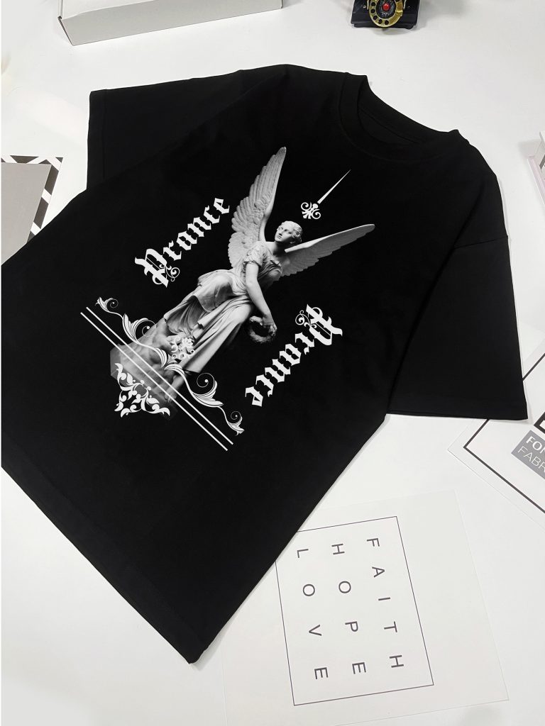 Áo Thun PRANCE S006 Tượng Nữ Thần Wing Local Brand Chất Liệu Cotton 250g Cao Cấp