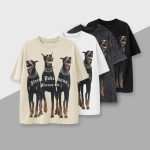 Áo Thun hình con Chó Doberman với bốn màu
